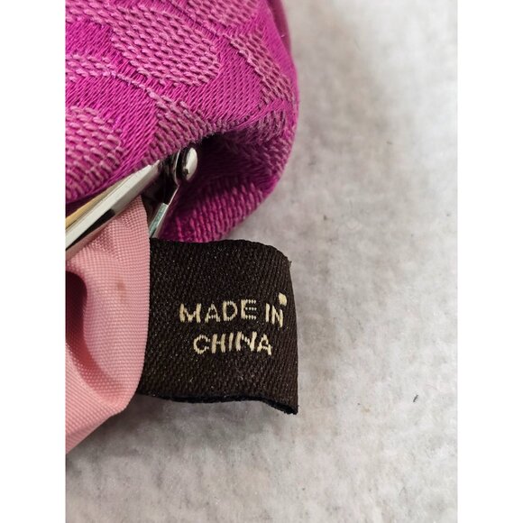 Coach Pink Signature Y2K C's Logo Pouch Kisslock Coin Purse Clutch With Keychain - Picture 7 of 9